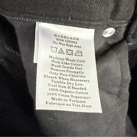 EVERLANE The Way High Jean Organic Cotton Black Size 27 High Rise 90s Minimalist - Picture 12 of 16